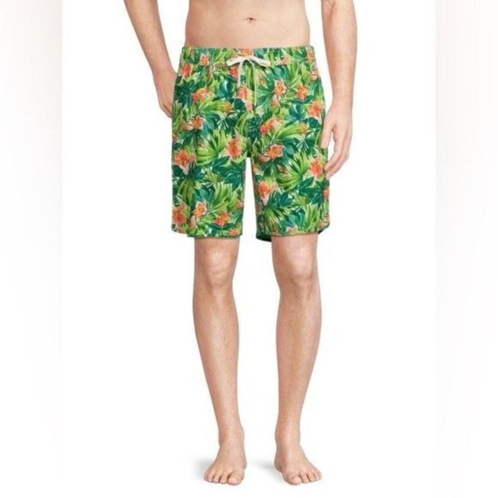 New FAIR HARBOR Hibiscus Swim Shorts in GREEN MULTI XXXL (Waist size 39 - 40)